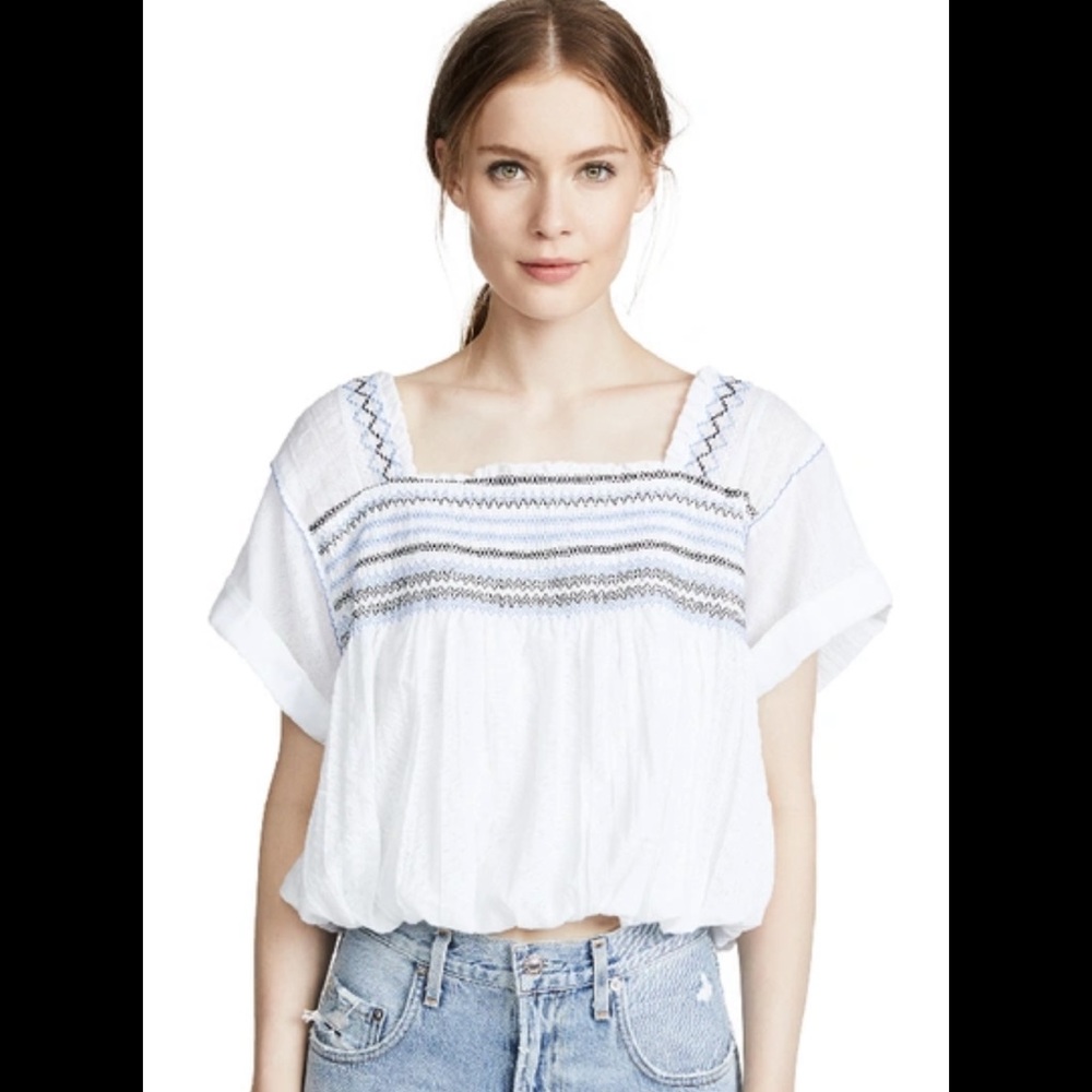 Free People Embroidered Top